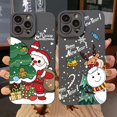 thumbnail image 2 of Funda de teléfono de dibujos animados de Navidad, Elk, muñeco de nieve, Santa Claus, para iPhone 16, 15, 14, 13, 12, 11 Pro Max, XS, XR, X, 7, 8 Plus, SE, 2020, 2 of 5