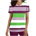 thumbnail image 1 of HaiMao Scrub Tops for Women Clearance Soft Stretch V-Neck Color Block Scrub Top with Pockets Green XL(XL), 1 of 5