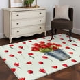 thumbnail image 4 of Red Tulip Flowers Area Rug 4'x6', Spring Floral Vintage Drum Country Blue Washable Non-Slip Rugs, Low Pile Large Carpet for Living Room Bedroom Dining Room Kitchen Office Indoor Mat, 4 of 9