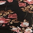 thumbnail image 4 of ALMOST FAMOUS Womens Noir Ruché Pure Carré Dos Partiellement Doublé Floral à Manches Longues Carré Cou Midi Parti Corps Con Robe XXS, 4 of 4
