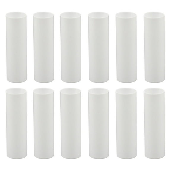 3 Inch White Plastic Candle Cover For Candelabra Base Lamp Sockets, 12 Pieces