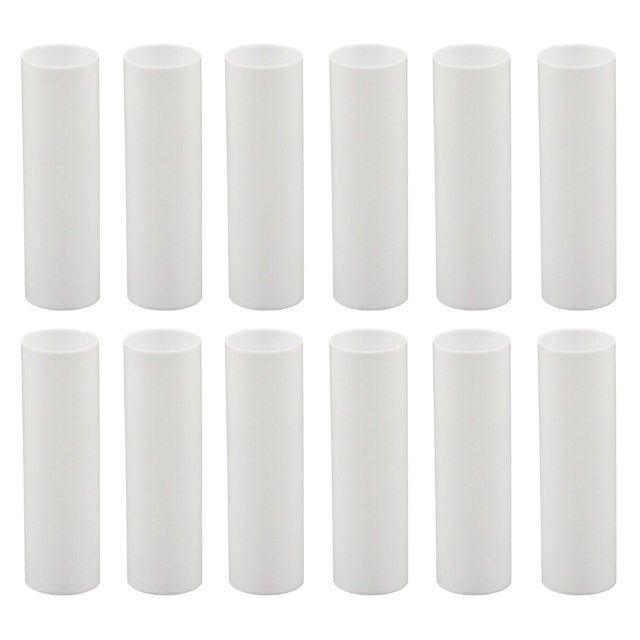 3 Inch White Plastic Candle Cover For Candelabra Base Lamp Sockets, 12