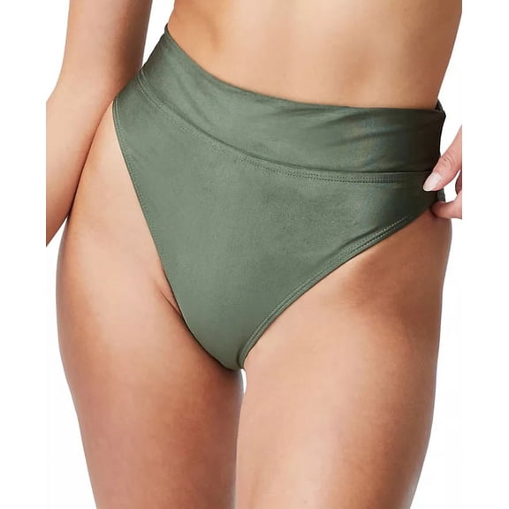 Cotton On WARM KHAKI SHIMMER High-Waist Bikini Swim Bottom, US Small