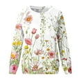 thumbnail image 4 of Crewneck Sweatshirts Womens Trendy Floral Printed Long Sleeve Fall Winter Casual Tunic Tops Loose Fit (S, Pink), 4 of 5
