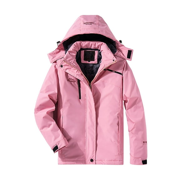 Baqcunre Womens Winter Coats Men'S And Women's Mountain Ski Jacket Windproof Rain Jacket For Mens Snow Winter Coat Womens Jacket Womens Fall Fashion 2023 Pink L