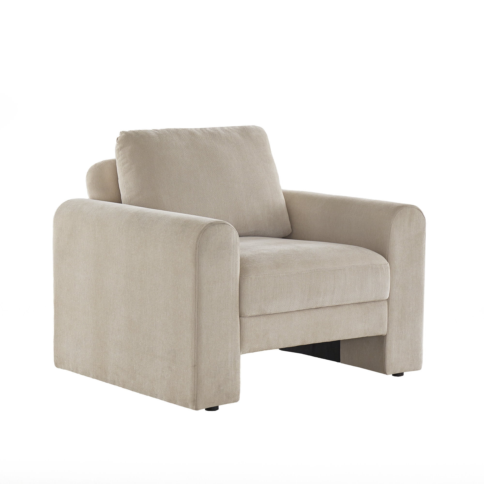 Weston Home Hampden Rounded Arm Chenille Upholstery Accent Chair, Beige