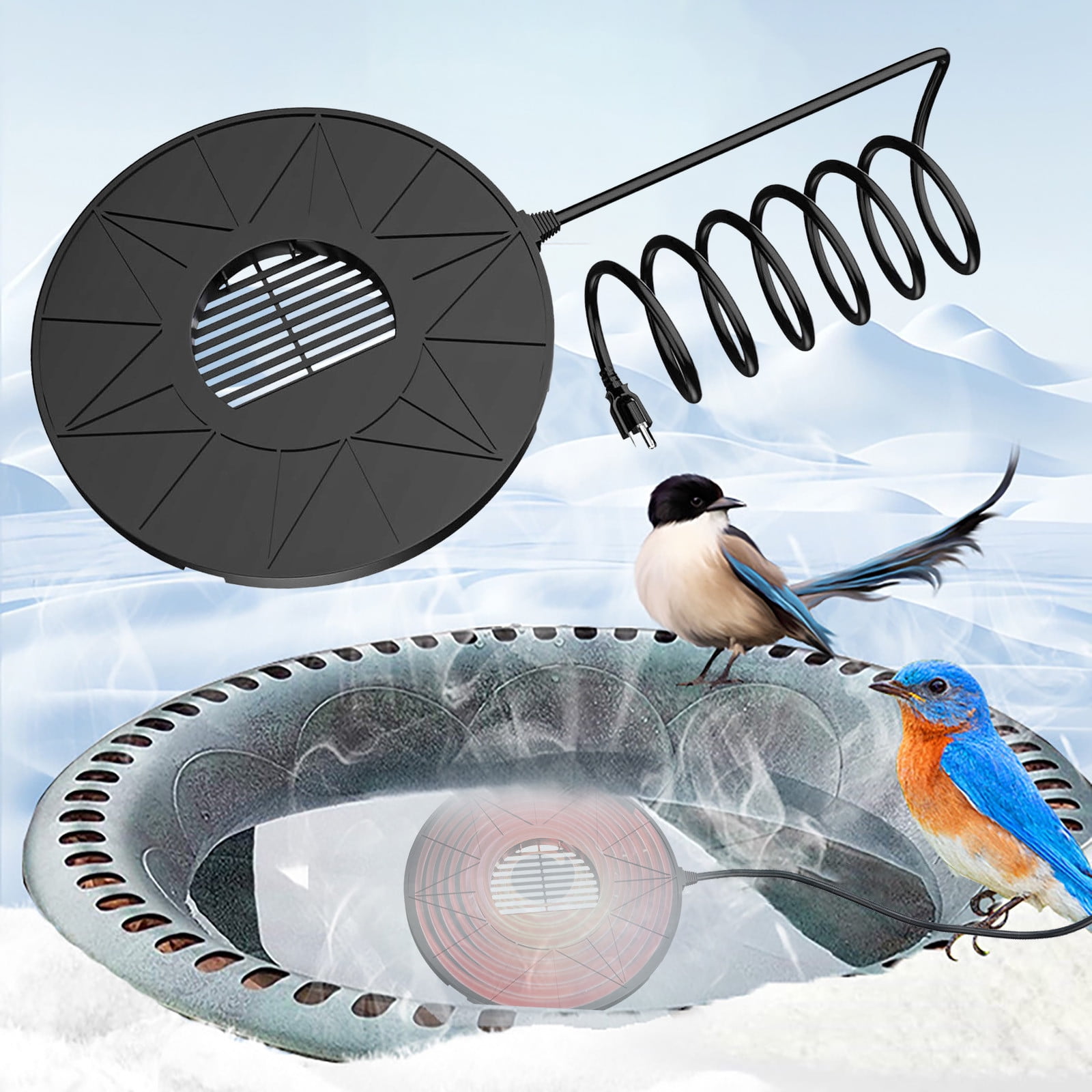 COM1950s Submersible Stock Tank Heater with Automatic Thermostat Control,Non-Conductive Deicer for Livestock Water Tanks and Small Outdoor Ponds