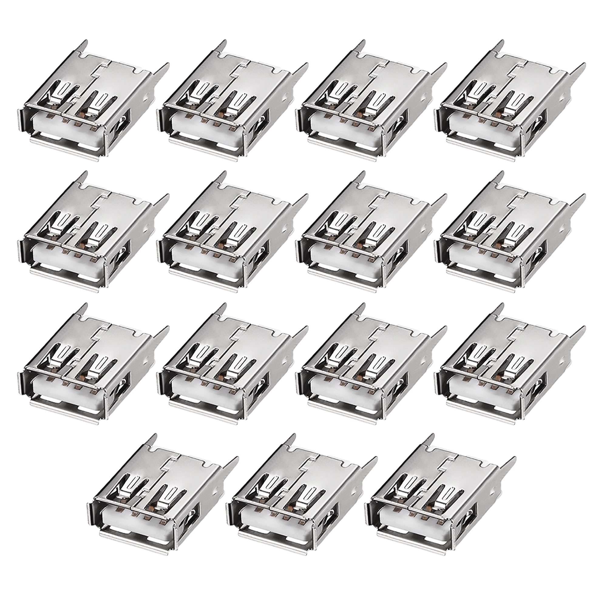 20 PCS USB Connector Type A 4 Pin Receptacle Female Vertical Mount Socket 