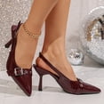 thumbnail image 6 of ShiShine Kitten Heels for Women Pointed Toe Pumps Low Heel Slingback Heels with Buckle Dress Shoes for Dating Party Working, 6 of 9