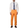 thumbnail image 2 of INSPIRE CHIC Men's Business Plaid Pants Casual Slim Fit Checked Dress Trousers 36 Orange, 2 of 6
