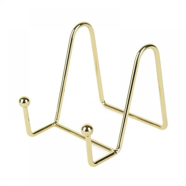 Bangus Gold Display Stands Art Iron Easel Plate Holder Metal Frame Holder Stands for Pictures, Photo, Decorative Plate Dish