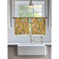 thumbnail image 3 of Sheer Curtains 54 Inch Length 2 Panels Set for Kitchen, Yellow Botanical Semi Sheer Curtains for Windows, Spring Floral Summer Lemon Birds Voile Window Treatments Rod Pocket Curtain, 3 of 7