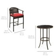 thumbnail image 7 of Best Choice Products 3-Piece Outdoor Wicker Bistro Bar Height Set for Patio, Garden w/ Barstools, Steel Frame - Red, 7 of 7