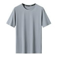 thumbnail image 4 of Men's Summer Short Sleeve T-Shirt Ice Silk Breathable Athletic Muscle Fit Casual Sports Top Lightweight Comfortable Tee Mens Basic Tee Shirts Summer Classic T-Shirts, 4 of 4
