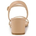 thumbnail image 3 of BLISSFUL STEP Women's Square Toe Ankle Strap Block Heel Sandals, 3 of 6