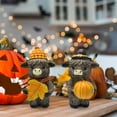 thumbnail image 2 of 1PC Highland Cow Figurines Autumn Pumpkin Maple Highland Cow Gnomes Leaf Scottish Resin Statue Calf Lovers Gifts for Fall Home Garden Kitchen Office Tiered Tray Table Decor, 2 of 9