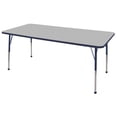 thumbnail image 1 of 36in x 72in Rectangle Everyday T-Mold Adjustable Activity Table Grey/Navy - Toddler Ball with Eight 14in Stack Chairs Navy - Ball Glide, 1 of 2