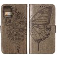 thumbnail image 6 of SaniMore Case for Motorola Moto G 5G (6.5" 2023), PU Leather Skin with Luxury Embossed Butterfly [Wrist Strap & Card Slots & Flip Kickstand] Full-body Shockproof Business Wallet Cover, Gray, 6 of 7