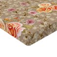 thumbnail image 4 of Ambesonne Vintage Fitted Sheet, Nature Nostalgic Leaves, Full Size, Warm Taupe Orange Rose, 4 of 5