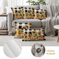 thumbnail image 6 of Orange Pumpkin Fall Outdoor Waterproof Pillow Covers, Thanksgiving Sunflower Black Checked Decorative Square Throw Pillowcase Sofa Cushion Sham for Patio/Couch/Chair, 24"x24" 2 Pack, 6 of 8