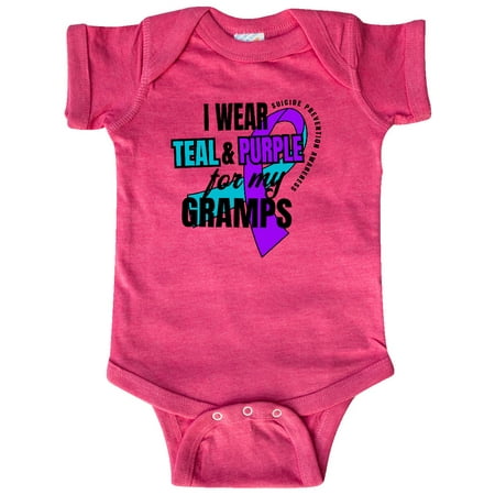 

Inktastic Suicide Prevention I Wear Teal and Purple for My Gramps Gift Baby Boy or Baby Girl Bodysuit