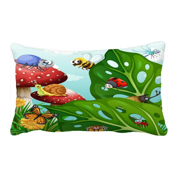 Abphqto Insects Flying In The Garden Pillow Case Pillow Cover Pillow Protector Two Sides For Couch Bed 20x30 Inch Walmart Com Walmart Com