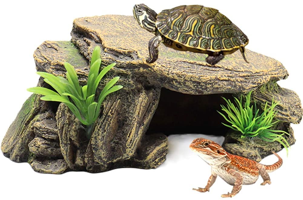 Wgthhk Reptile Hide Box Reptile Hideouts Resin Rock Gecko Hides and