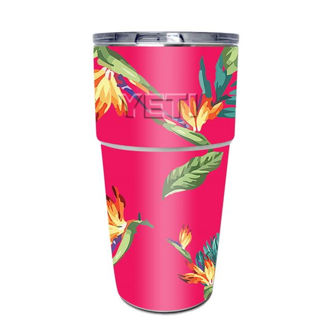 MightySkins YEPINT16SI-Purple Flowers Skin for Yeti Rambler 16 oz