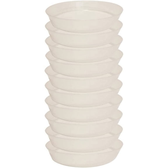 Austin Planter 8 inch(10.1 inch Base) Plant Saucer 10 Pack Natural Colored Polypropylene Made in USA