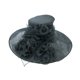 thumbnail image 1 of Chicheadwear Womens Wide Wide Brim Lace Organza Fashion Hat - Negro ChicHeadwear Sombrero para el sol, 1 of 2