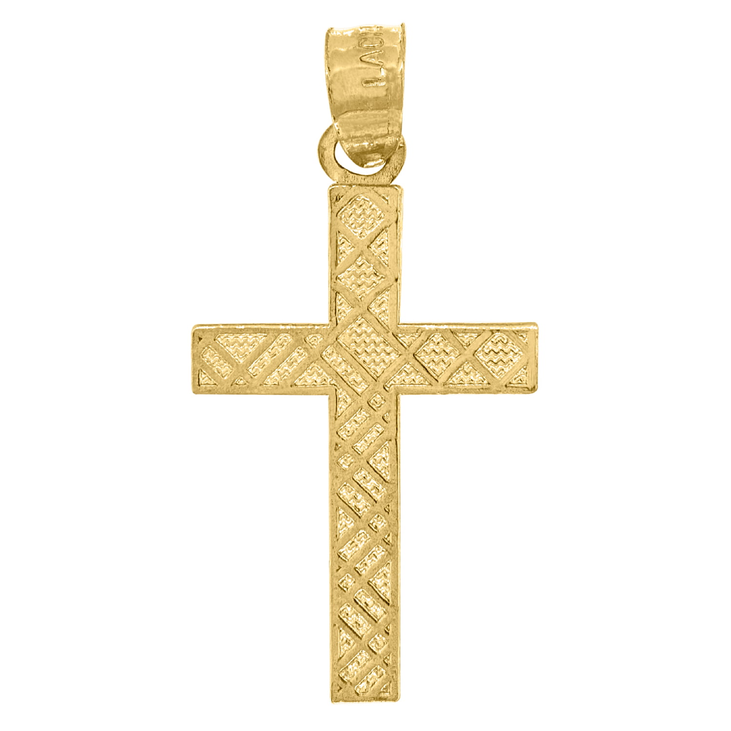 FB Jewels 14kt Yellow Gold Unisex Cross Ht:25.8mm Religious Pendant Charm