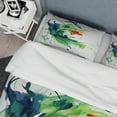 thumbnail image 4 of Designart "Abstract Expression in Green and White II" Abstract Painting Bedding Covert Set - Abstract White Modern Bed Set With 2 Shams, 4 of 6