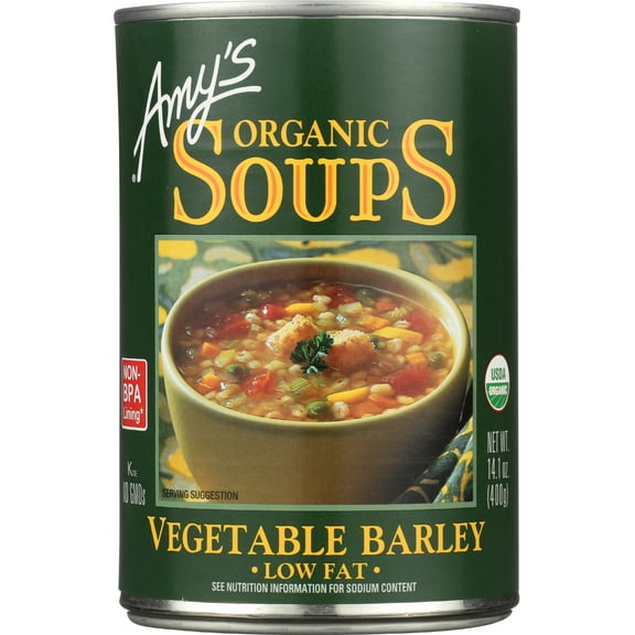 Pack of 12, Amy's Vegetable Barley Organic Soup, 14.1 oz