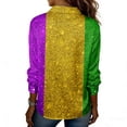 thumbnail image 7 of Women's Mardi Gras Shirts Long Sleeve Button Down Shirt Tuesday Carnival Party Outfit 2026, 7 of 7