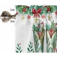 thumbnail image 3 of Christmas Western Kitchen Curtains and Valances Set, Rod Pocket Curtains Tier Farmhouse Window Curtains 24 Inch Length, Xmas Cowboy Boots Berry Green Leaves 3 Piece Kitchen Curtains Set, 3 of 6