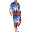 thumbnail image 2 of Fuzoiu Lantern On Snow With Christmas Print Men's Long-Sleeved Pajama,Lounge Button Down Nightwear,Mens Notch Collar Pajama Set -X-Large, 2 of 7