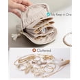 thumbnail image 6 of Small Travel Jewelry Case,Mothers Day Gifts,Jewelry Pouch Bags with Zipper,Velvet Jewelry Organizer Storage Bag for Bracelet Rings Earring-Cream White, 6 of 7