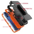 thumbnail image 5 of For Samsung Galaxy A15 5G 6.5" Case,Heavy Duty Rugged Defender Case with [Belt Clip Holster] [Built in Screen Protecotr], Shockproof Full Body Protection Kickstand Cover, Orange, 5 of 10