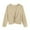 Khaki, variant on Nskgu Girls Sweatshirts Women's Summer Causal Long Sleeve Blouse Round Neck Crop Tops Twist Front Tee T-Shirt Pullover