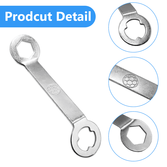 Track Spikes Wrench Dual Interface Aluminum Non-Slip Shoes Adjustment Tool For M5 Soccer Shoes, Silver Tone