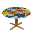 thumbnail image 3 of JRXY Colorful Floral Farmhouse Table Cloth Flowers Round Tablecloth Spring Summer Fall Autumn Vintage Retro Rustic Washable Table Cover For Holiday Kitchen Dinning Outdoor, 3 of 7