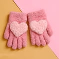 thumbnail image 3 of Lohuatrd 1 Pair Autumn Winter Patchwork Color Kids Gloves Heart Splicing Knitting Gloves Thickened Children Baby Full Finger Plush Mittens, 3 of 8
