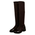 thumbnail image 2 of NTACZA Knee-High Women Boots Footwear Wide Calf Dress Brown Wide Toe Fashion Low Heeled Boots Ladies Shoes 40, 2 of 8