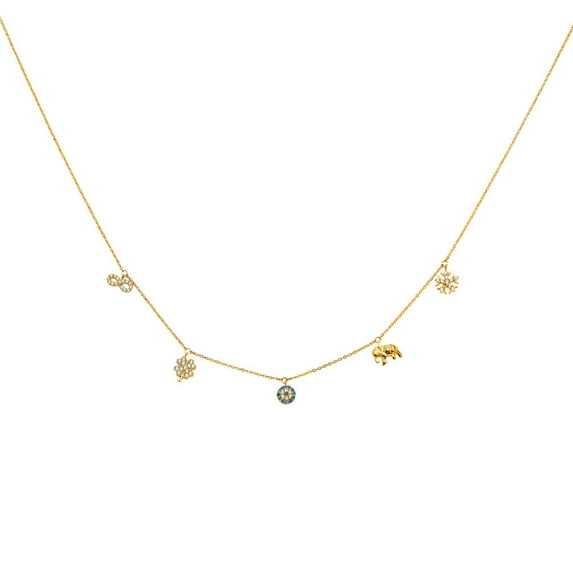 14KY CZ Dangling Light Chain Necklace