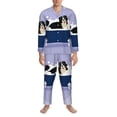 thumbnail image 3 of Daiia Bernese Mountain Dog Sitting Bath Tub for Men's Long-Sleeved Pajama Set – Soft & Comfortable Sleepwear Button-Up Pajamas Cozy Lounge Wear-Medium, 3 of 7