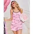 thumbnail image 3 of Ekouaer Pajama Sets for Women 2 Piece Camisole Pjs Cute Print Sleepwear Ribbed Sexy Tank Top with Shorts, 3 of 6