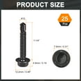 thumbnail image 2 of Uxcell 25 Pack #12 x 1-1/4" Self Drilling Screws, 410 Stainless Steel Self Tapping Screws for Metal, Black Oxidation Finish, Hex Washer Head Sheet Metal Screws, 2 of 5