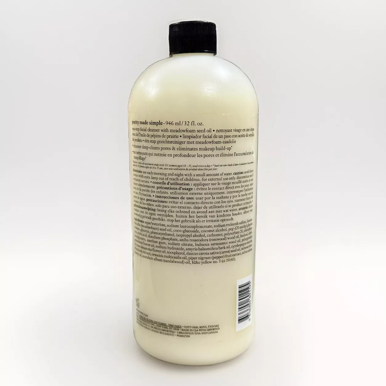 Philosophy Purity Made Simple One-Step Facial Cleanser 32 oz | Gentle Face Wash | Removes Makeup & Impurities | Hydrating Formula