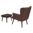 thumbnail image 3 of Flash Furniture Bayton Upholstered Wingback Chair with Ottoman in Brown Fabric, 3 of 5