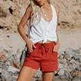 thumbnail image 5 of Seductiva Red Clothing Women's Casual Shorts Womens Casual Shorts Comfy Elastic Waist Drawstring Pocket Shorts Pants, 5 of 8